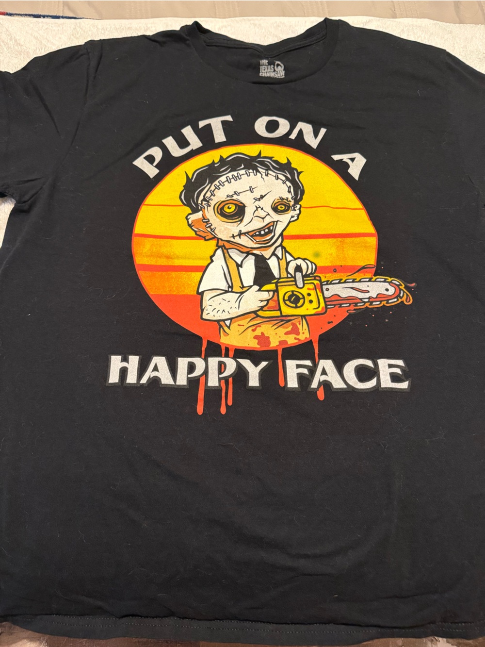 Happy Face "Put On A" Graphic Short Sleeve Tee - Black